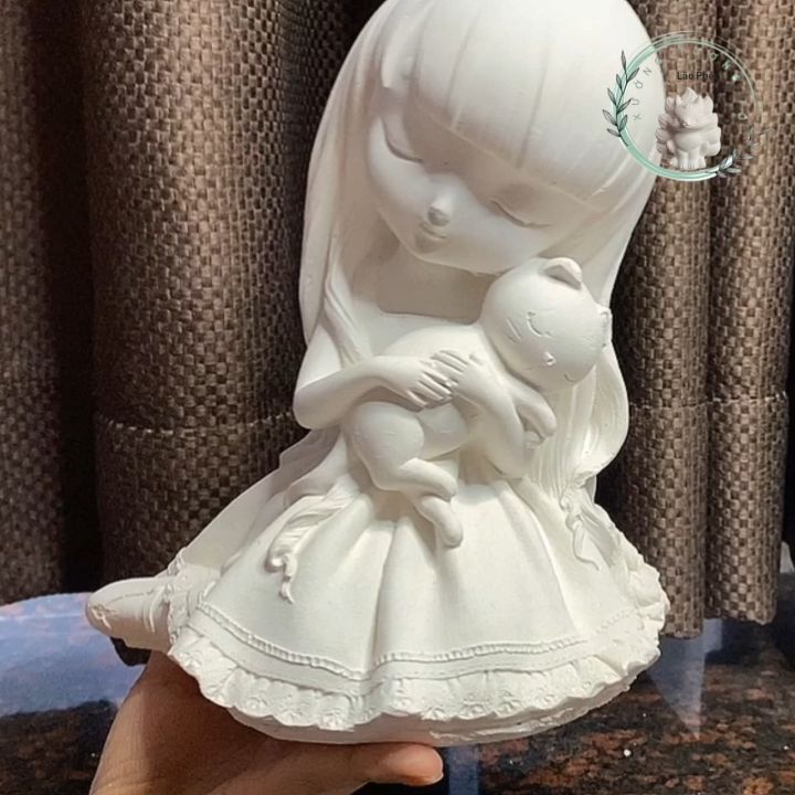 Tô tượng màu Bé Mơ lém lỉnh cưng mèo con size cao 20cm ( Ảnh + video thật 100% )