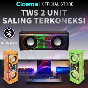 Cloema v8 Speaker Bluetooth 5.3 Soundbar 10W RGB LED Light 360° Stereo Surround Wireless Transparent Dual-Horn Mech Audio