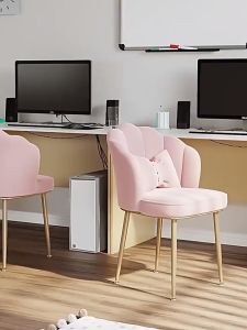 พร้อมส่ง เก้าอี้ เก้าอี้สไตล์นอร์ดิก เก้าอี้กินข้าว เก้าอี้ทำงาน ผ้ากำมะหยี่ เก้าอี้ทำเล็บ เก้าอี้แป้ง เก้าอี้แต่งหน้า ขาเหล็กสีทอง