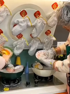 Bao Tay Lưới Thép Cọ Xoong Nồi Chảo Găng Bạc Rửa Chén Bát Mút Mềm Tạo Bọt Chà Vệ Sinh Bếp Đa Năng