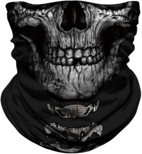 Neck Bandana Face Mask UV Protection Mask Motorcycle Riding Running Headbands Cool Skull Halloween Face Mask for Men Women