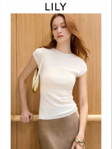 Lily | Áo Sweater Knit Đơn Sắc Cổ Tròn Ôm