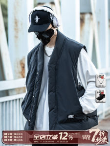 เสื้อกั๊กผ้าฝ้ายสไตล์ย้อนยุคสำหรับฤดูใบไม้ร่วงและฤดูหนาวสำหรับคู่รัก AOGZ เสื้อกั๊กผู้ชายและผู้หญิง ปกติ คอวี ปกติ เสื้อคลุมกันหนาวแบบสวมหัว