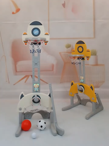 Mainan 5 in 1 Bola Basket & Sepak Bola Mini: Latih Jagoan Olahraga di Rumah - Mainan Anak Basket Ball Soccer Football Golf - Basketball Stand 5IN1