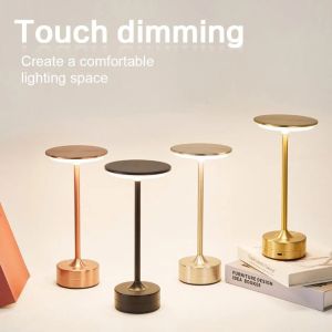 LED Table Lamp Touch Sensor Desktop Night Light USB Rechargeabl Portable Bedroom  Reading Lamps Decor Light