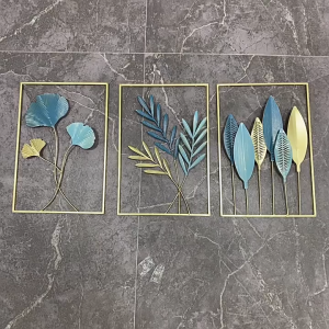 Metal Leaf Iron Wall Hanging Decor Nordic Wall Pendant Mural Living Room Bedroom Home Decoration (Easy Install)