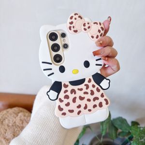 Sanrio | Lovely Hello Kitty Leopard Print Dress Phone Case For iPhone 11 12 13 14 15 16 17 Pro Max 14 15 16 Plus 16e 6 7 8 Plus SE XS XR