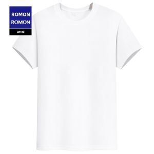 Lormen Mens Fashion round Neck Short Sleeve T-Shirt Pure Cotton Lightweight Loose Summer Top Antibacterial 7A Youth Casual