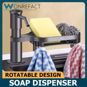 Kitchen Household Sink Soap Dispenser Dishwashing Liquid Soap Dispenser Extension Tube Detergent Water Pump Countertop Sink Soap Dispenser With Tray Hook