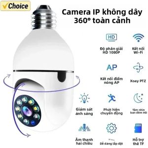 Camera Giám Sát Nhà Thông Minh WiFi 8MP E27 Với Tầm Nhìn Ban Đêm Theo Dõi Chuyển Động Người Bằng AI Và Báo Động Bằng Giọng Nói - Camera IP Không Dây