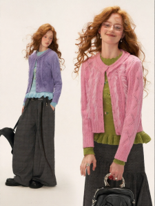MAMC | Áo Cardigan Len Cổ Voan Mới Thu 2025