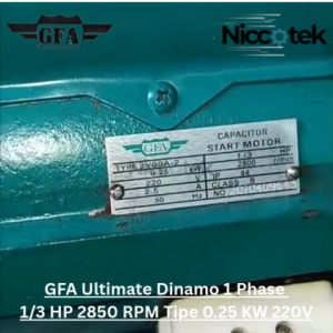 GFA Ultimate Dinamo 1 Phase 1/3 HP 2850 RPM Tipe 0.25 KW 220V Elektro Motor Penggerak Mesin