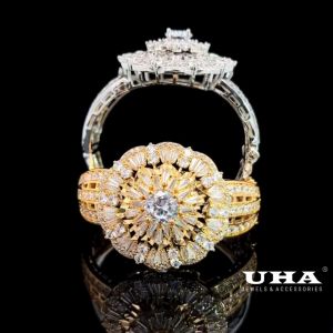 V547 Vòng tay nữ đính đá bagutte cao cấp sáng lấp lánh UHA