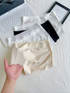 Summer Cool Ice Silk Small Boxer Fashion Tape 2-in-1 Womens Safety Underwear Invisible Seamless Long Crotch Pure Cotton 7A Antibacterial