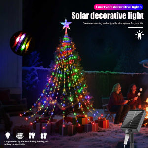 2025 Christmas Lights LED Outdoor Solar Light 200/280LED 8 Modes Waterproof Star Fairy Lights For Garden Wedding Room Decoration