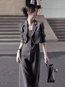 French Style Orange Bellflower Two-Piece Set Mature Elegance Complete Autumn Outfit Tea System Womens Fashion Commute Lady High Waist Long Sleeve Midi Dress