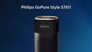 Máy khử mùi và lọc không khí trong ô tô dạng cốc nhãn hiệu Philips S7601 sử dụng bộ lọc SaniFilter Plus 130 đời mới (GP7601 cảm biến chất lượng không khí 3 màu