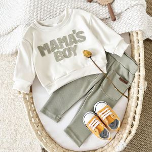 2025 Baby Boy Clothes MAMAS BOY Sets Fall Baby Girl Infant Outfit Sweatshirt Top Pants 2Pcs Long Sleeve Winter Warm Infant Suit