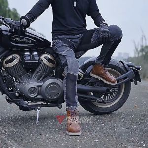 Motowolf Celana Jeans Denim Pria Bikers Riding Motor Protector Mesh 0616