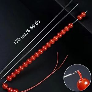 2 pc เข็มสแตนเลสเปิดด้านข้างสําหรับเกลียวลูกปัด AndStrings dlY ลูกปัด Threading เครื่องมือเครื่องประดับทํา