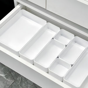 7pcs Drawer Storage Box Set Sundries Divider Holder Organizer Kitchen Bathroom Closet Jewellery Makeup Cosmetics Trays Container