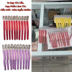 Kẹp tóc mỏ vịt bộ 10 kẹp cao cấp Kẹp Tóc Cắt Kẹp Phần Làm Tóc màu ngẫu nhiên