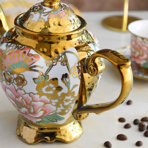 Gold-rimmed Creative European-style Ceramic Coffee Set
