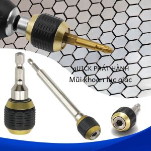 Thanh Nối Dài Tay Cầm Lục Giác Đầu Lớn Tháo Lắp Nhanh Tự Khóa Dùng Để Chuyển Đổi Máy Khoan Điện Thành Dụng Cụ Vặn Vít Dùng Trong Chế Tác Gỗ