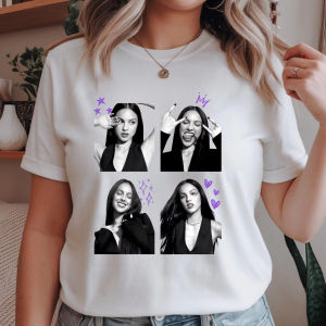 Sanrio | Olivia Concert Tour Graphic T-shirt Men and Women Summer Cotton Y2K Clothing Hip Hop Fashion Round Neck Short Sleeved Top