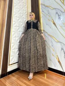 Gamis salur kancing | gamis model terbaru bahan rayon | gamis kondangan terbaru terviral jumbo