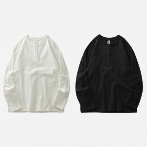 DUKEEN | Heavyweight Pure Cotton Henry Shirt For Layering 320g