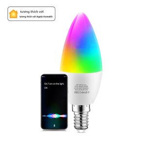 Bóng Đèn LED Thông Minh E27 E14 GU10 Có Thể Điều Chỉnh Độ Sáng RGBCW Điều Khiển Bằng Giọng Nói Siri Tương Thích Với Alexa Và Google Home Cho Nhà Thông Minh