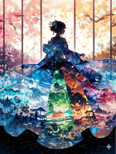 Kayou | Japanese Girl Painting By Numbers for Adults DIY Kits HandPainted on Canvas Oil Picture Drawing Coloring By Number