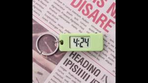 Digital LED Keychain Clock Tiny Pocket Electronic Watch Lightweight Time Reminder for Student Keyring Backpack Decor