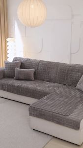 Velvet Sofa Cushion Flannel Sofa Mat Universal Full Cover Non-slip Thicken Plush Fabric Soft Sofa Armrest Back Towel