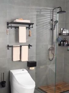 Rak Kamar Mandi Tempel Tempat Rak Dinding Tempel Rak Sudut Rak Handuk Serbaguna Rak Sabun