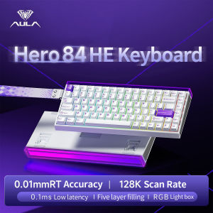 AULA | AULA HERO 84 HE Wired Mechanical Keyboard RGB Light Box Magnetic Switch 8K Return Rate 128K Scan Rate E-sport Gaming Keyboard