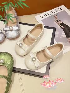 Girls Hanfu Fairy Style Small Leather Shoes Princess Spring and Autumn Chinese Style New Single Shoes Little Girls Ancient Style Soft Sole Shoes