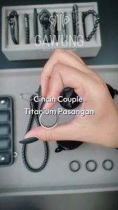 Cincin Couple Silver Titanium Free box Tunangan sepasang CCCSTT
