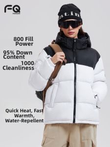 forquee | Thick Warm Goose Down Jacket Winter Windproof Hooded Puffer Coat