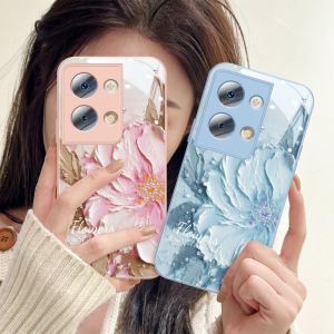 เคส iPhone 15 Pro Max กระจกป้องกันเลนส์รูปแบบจิตรกรรมสีน้ำมันดอกโบตั๋น 13 Pro Max แผงหลัง รุ่น IPhone 14 Pro Max รุ่นกลับ สำหรับการโทรศัพท์กันกระแทกสำหรับ IPhone 11 Pro Max และ IPhone 12
