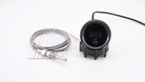 RYSJM | Đồng Hồ Đo Nhiệt Độ Khí Thải Kỹ Thuật Số 52MM 2 Màu Đen Với Màn Hình LED Xanh Dương Dành Cho Ô Tô