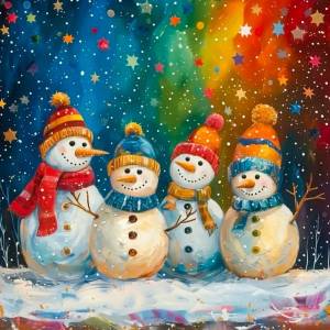 Huacan Full Drill Diamond Painting Colorful Snowman 5D Rhinestones Mosaic Painting Complete Kit DIY Embroidery Art Home Decor