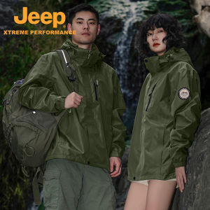 Jeep | Jeep Waterproof Windproof Outdoor Sports Climbing Suit Mens Womens Three-in-One Hard Shell Jacket Couples Outfit For Hiking And Camping