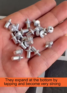 30 Pieces of M5 Hammer Expansion Rivets / Aluminum Alloy Aluminum Flat Round Nail Head Perforated Rivets / Board Wall Fastening Accessories