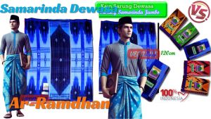 120Rb 3Pcs Sarung Samarinda Jumbo Pria Dewasa Al-Maulani 100x120cm Motif Sutera 210-Vegasus Store