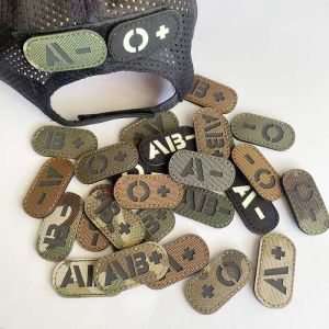 5*2.5CM IR Reflection Blood Type A B AB O POS NEG Embleem Hook and Loop PatchesTactical Badges Clothes Stickers Glow in Dark