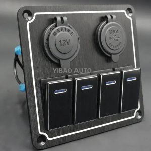 Bảng Điều Khiển Công Tắc LED Kim Loại 4-8 Vị Trí Với Cổng USB Cho Ô Tô Tàu Thuyền Xe Tải Xe Cắm Trại - Bền Chống Nước Bật/tắt Hiển Thị Kỹ Thuật Số