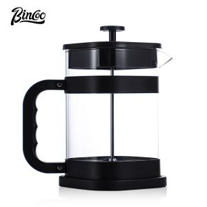 BINCOO กาแฟฝรั่งเศสหม้อแรงดันครัวเรือนหม้อพร้อมตัวกรองกาแฟ1L เครื่องตีฟองนม