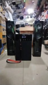 KonZert KX-450+ 2.1CH Speaker System with Bluetooth FM Tuner USB/SD Playback Subwoofer 6.5" 4" and 1" Satellite Speakers 2 Mic Inputs 1 Free Microphone 4500W PMPO